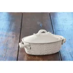 Park Designs Levingston 8.25 x 11.5 in. Covered Oval Stoneware Baking Dish with Lid, Cream thumbnail 3