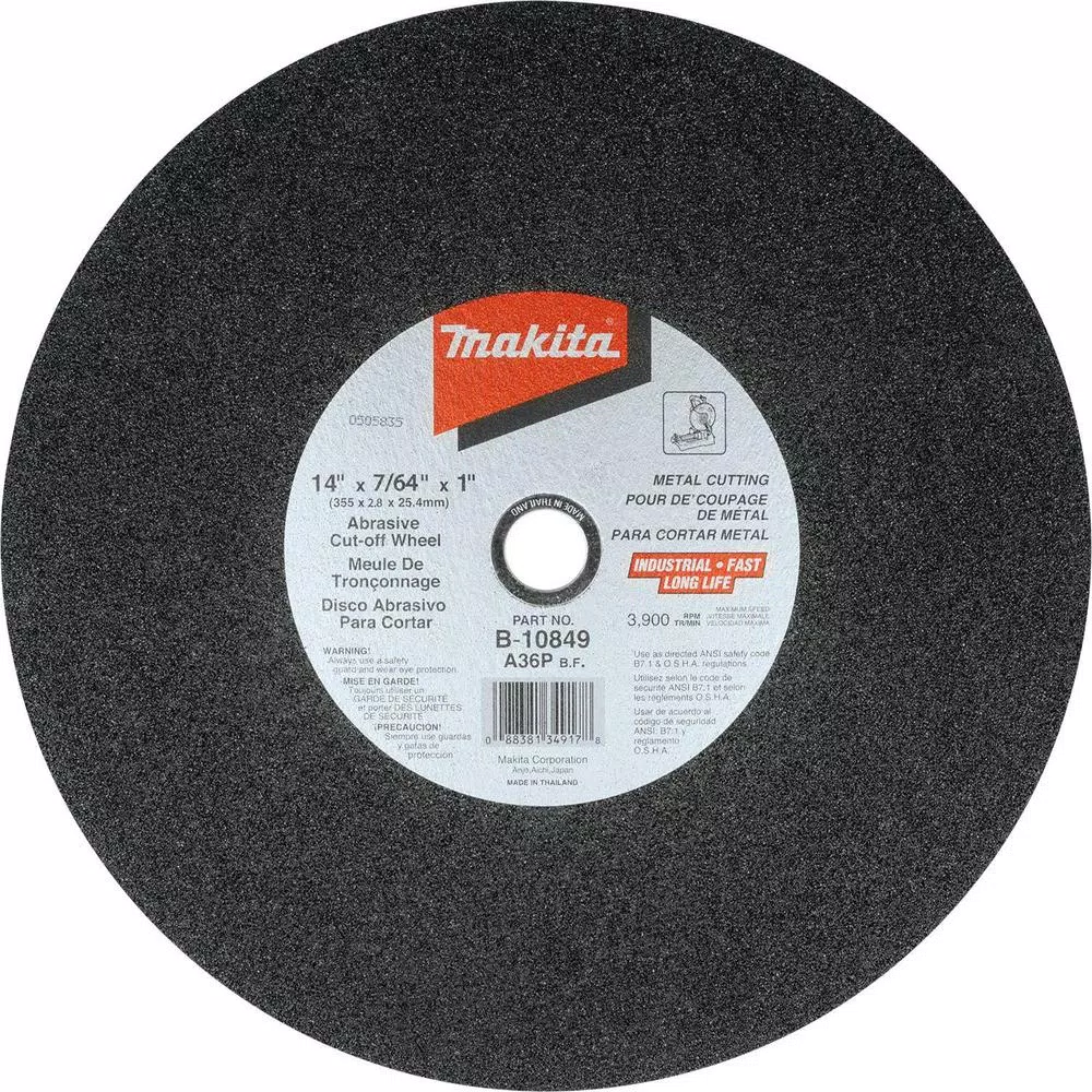 Makita 14 in. x 7/64 in. x 1 in. Abrasive Cut-Off Wheels, Aluminum Oxide (25-Pack)