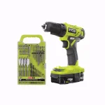 RYOBI 18V ONE+ 3/8 in. Cordless Drill/Driver Kit with 1.5 Ah Battery, Charger, and 31-Piece Black Oxide Bit Set thumbnail 1