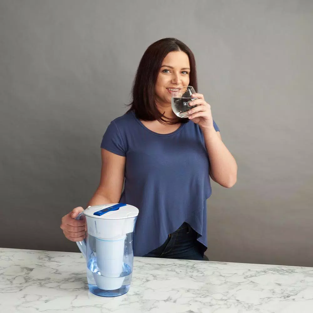 Zero Water ZeroWater 10-Cup Round Water Filter Pitcher with Ready-Pour Technology, Blue