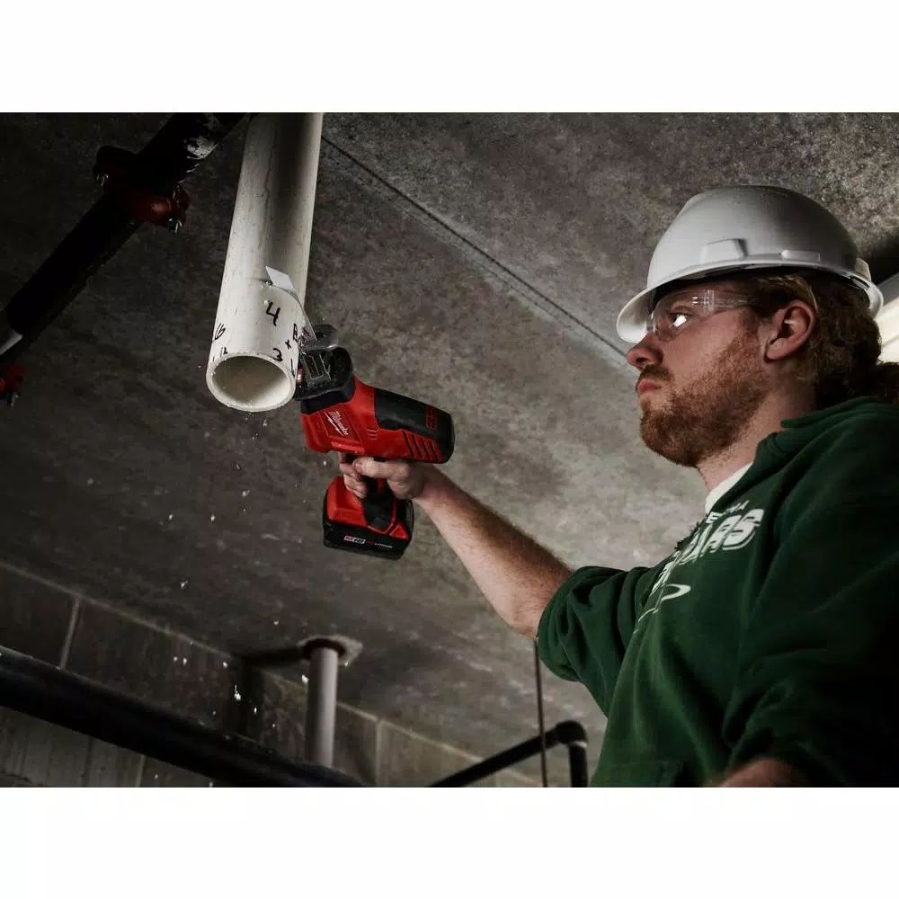 Milwaukee M18 18V Lithium-Ion Cordless Hackzall Reciprocating Saw with Carbide Metal Cutting Blade