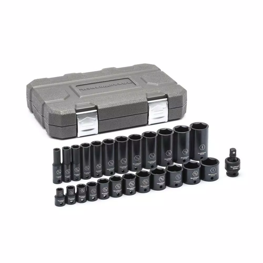 GEARWRENCH 25-Piece 3/8 in. Drive 6-Point SAE Standard and Deep Impact Socket Set