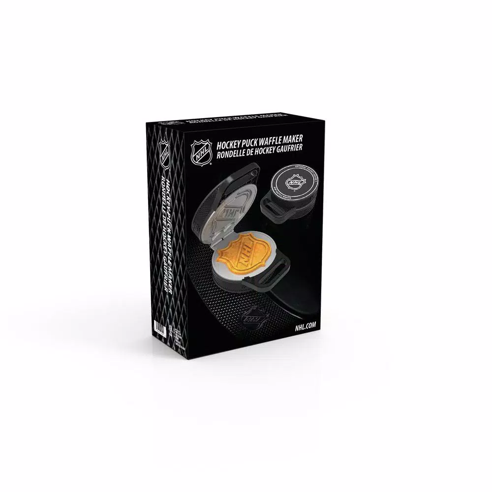 Pangea Brands NHL Hockey Puck Waffle Maker, Black Electric Grille