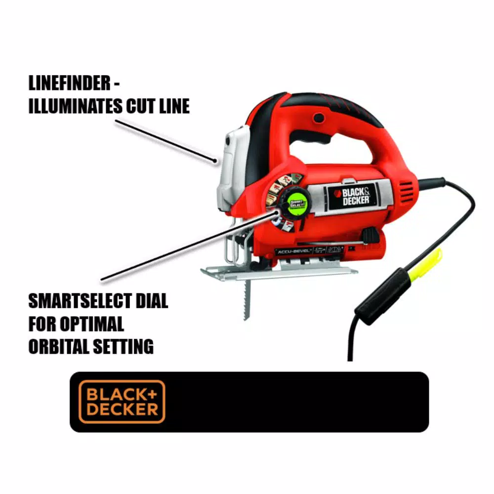 BLACK+DECKER JS670V LineFinder Orbital Jigsaw with SmartSelect Technology