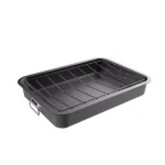 Classic Cuisine Heavy Duty Nonstick Carbon Steel Roasting Pan with Angled Rack thumbnail 1