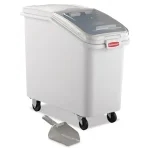 Rubbermaid Commercial Products ProSave 26.2 Gal. White Mobile Ingredient Bin with Casters thumbnail 1