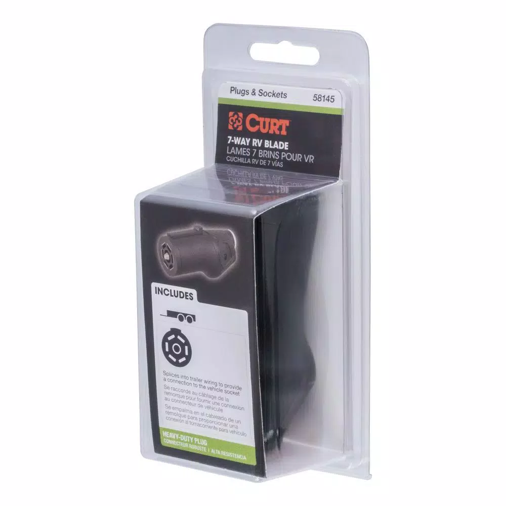 CURT Heavy-Duty 7-Way RV Blade Connector Plug (Trailer Side)