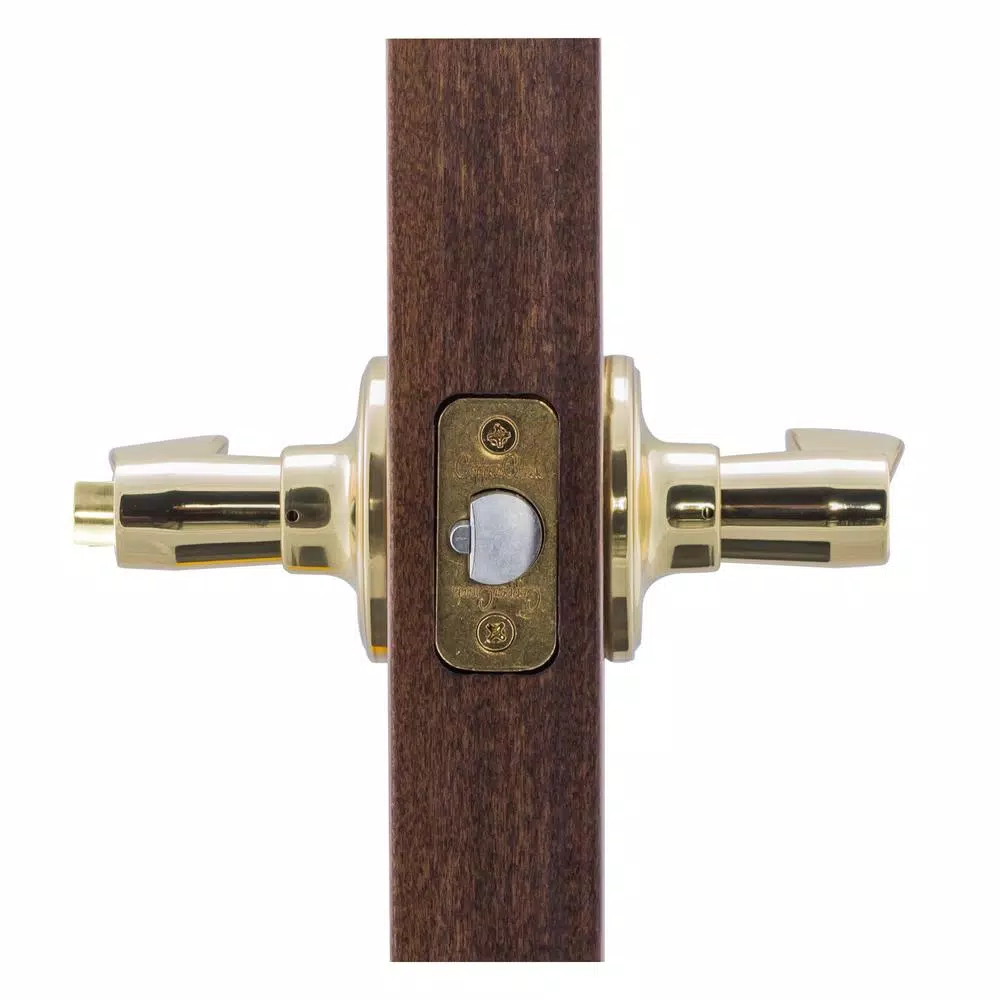 Copper Creek Colonial Waverlie Polished Brass Privacy Lever for Bedroom and Bathroom