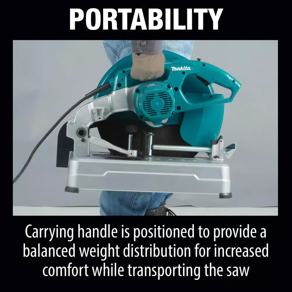 Makita 14 in. Cut-Off Saw, 15 Amp, 3800 rpm, LW1401 Metal Cutting Chop Saw