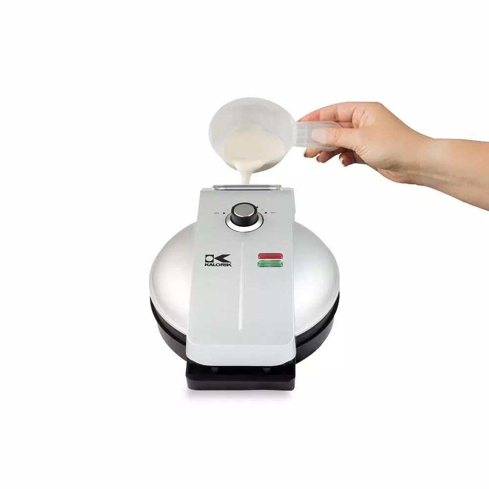 KALORIK Easy Pour Single Belgian Waffle Maker, 800W, Silver/Black