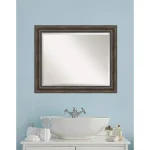 Amanti Art 33.5 in. W x 27.5 in. H Rustic Pine Framed Rectangular Bathroom Vanity Mirror thumbnail 1
