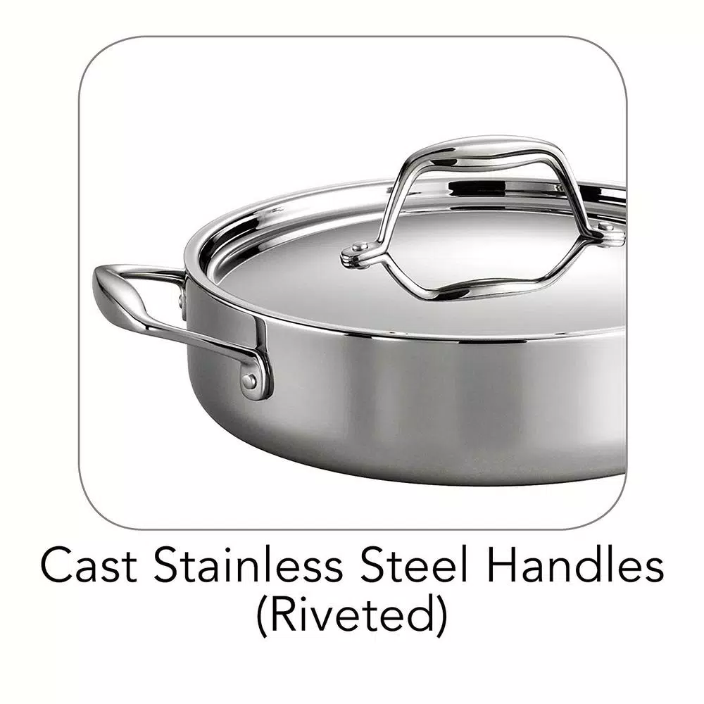 Tramontina Gourmet Tri-Ply Clad 3 Qt. Stainless Steel Saute Pan with Lid