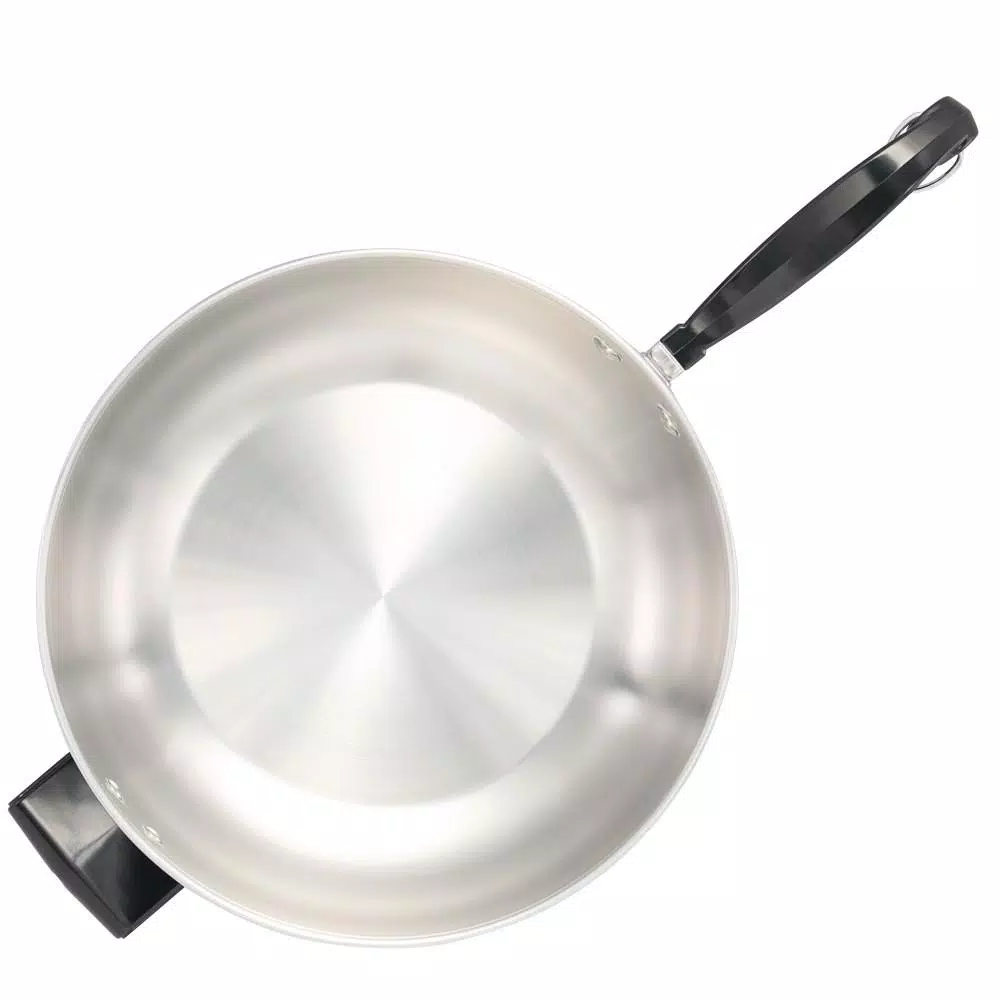 Farberware Classic Series 12 in. Stainless Steel 6-Quart Jumbo Chef Pan with Glass Lid