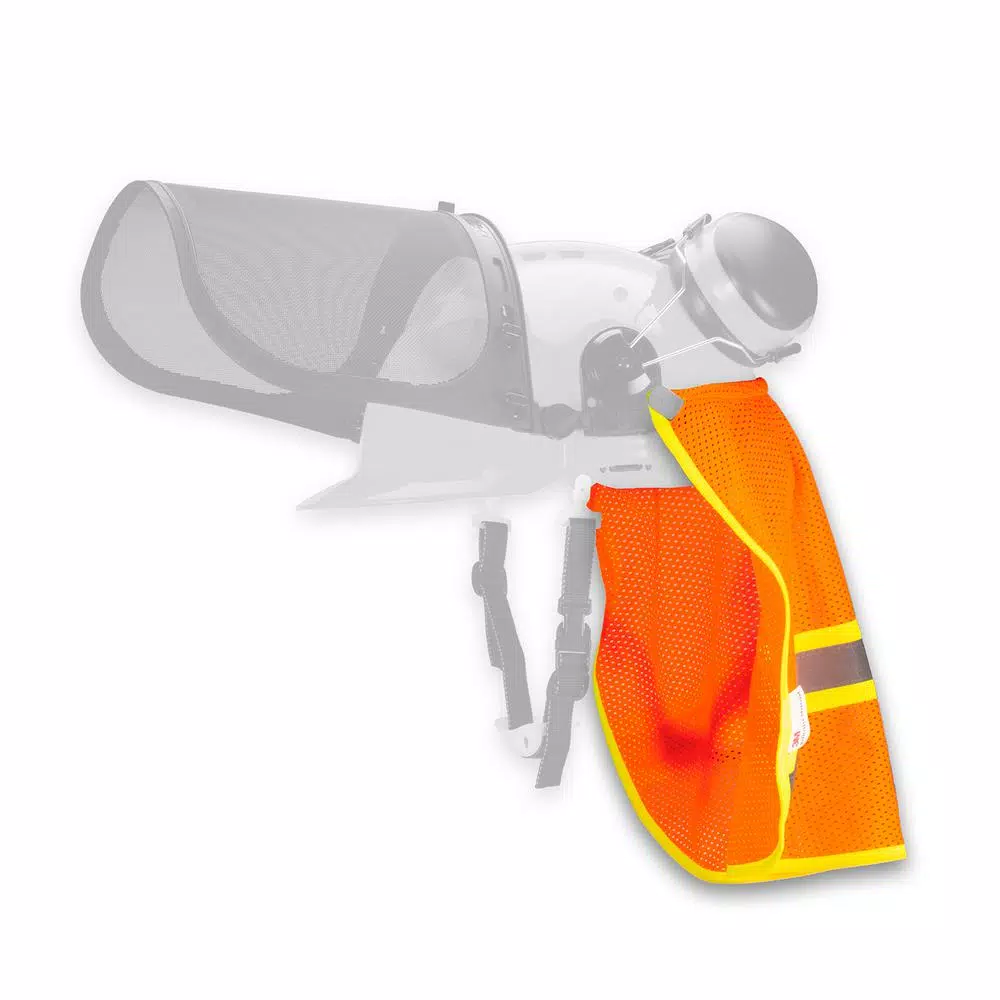 TR Industrial Mesh Neck Shade with 3M Reflector for Forestry Safety Helmet, Orange