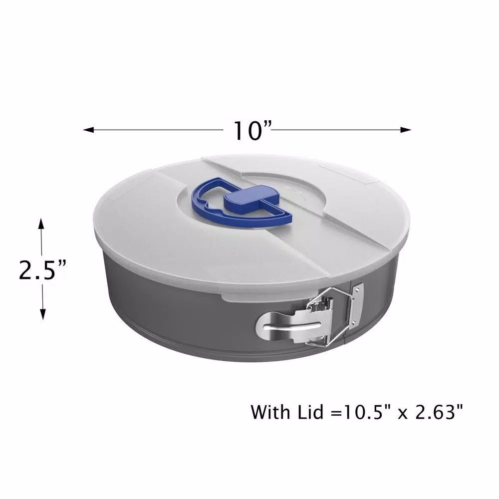 Classic Cuisine 10 in. Nonstick Carbon Steel Springform Cake Pan and Lid Set, 2-Piece