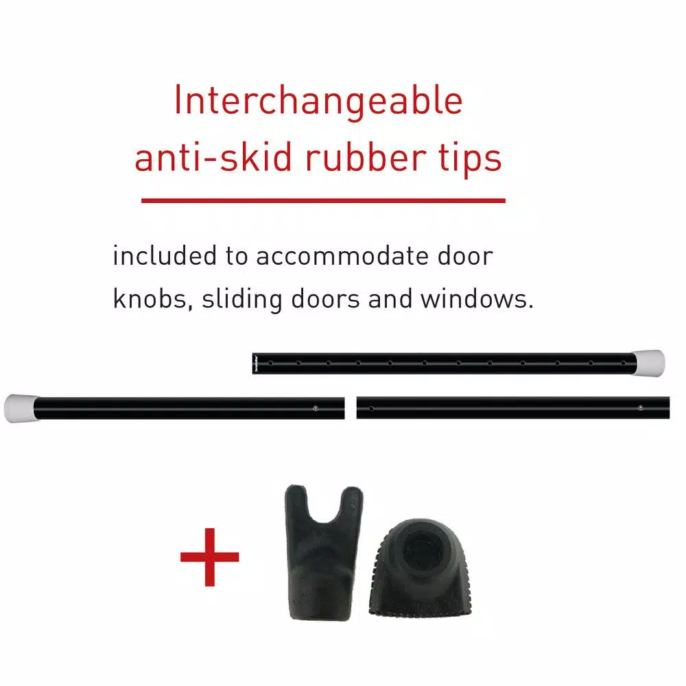 SecurityMan 2-in-1 Adjustable Door Knob Jammer and Sliding Patio Door Security Bar - High Grade Iron
