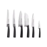 SCHMIDT BROS. Schmidt Brothers Carbon6 7-Piece Stainless Steel Cutlery Set with Acacia Midtown Knife Block thumbnail 2