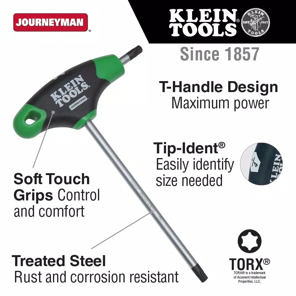 Klein Tools 6 in. Journeyman 7-Piece T-Handle Torx Key Set