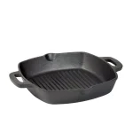 Basic Essentials 10 in. Square Cast Iron Nonstick Grill Pan, Black thumbnail 1