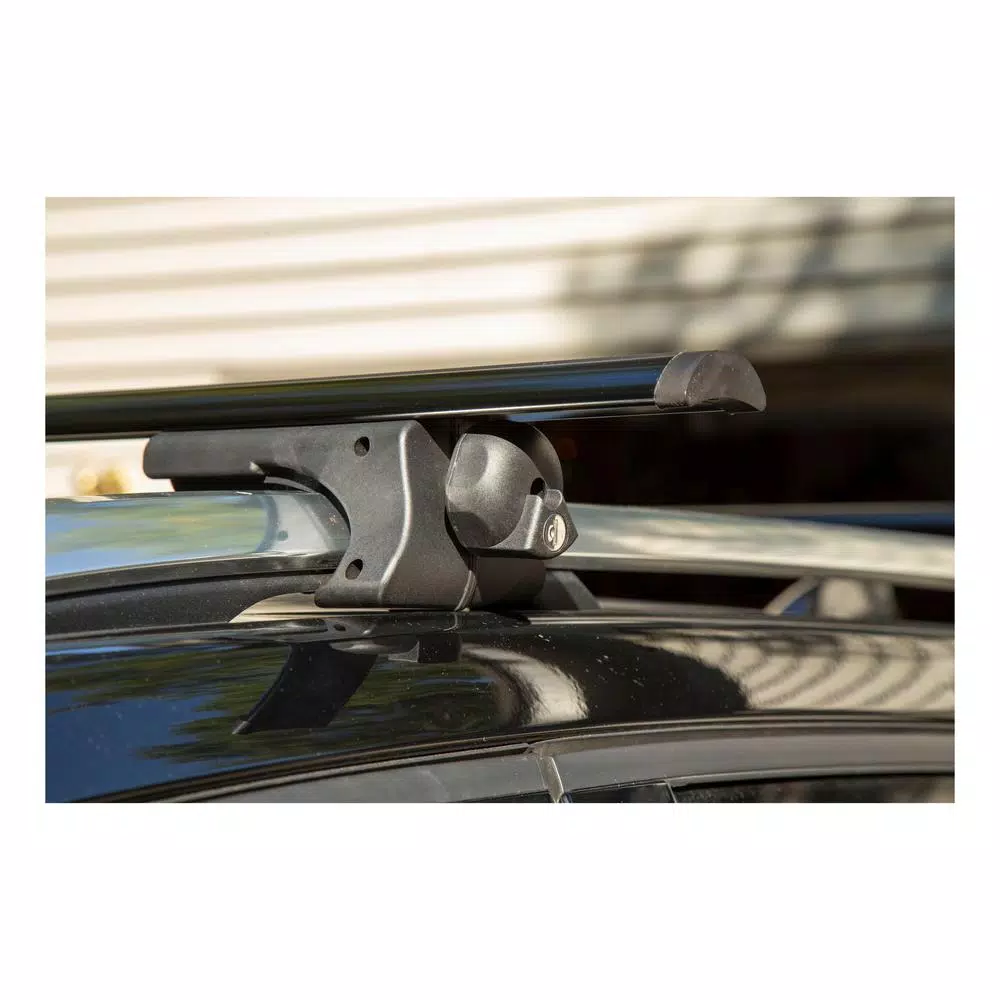 CURT Universal Aluminum Roof Rack Cross Bars, 150 lb. Capacity, Black (2-Pack)
