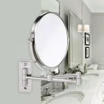 Ovente Wall Mounted Dual-Sided Makeup Mirror, 1x/10x Magnification, Brushed Nickel thumbnail 6