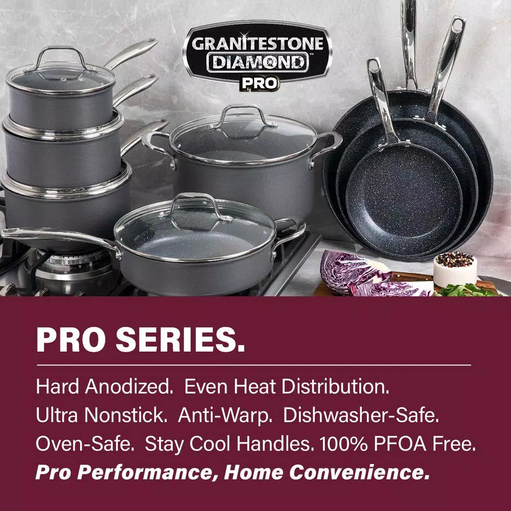 GraniteStone Professional 13-Piece Hard Anodized Nonstick Cookware Set