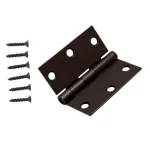 Everbilt 3-1/2 in. Matte Black Square Corner Smooth Action Door Hinge, 3-Pack thumbnail 1