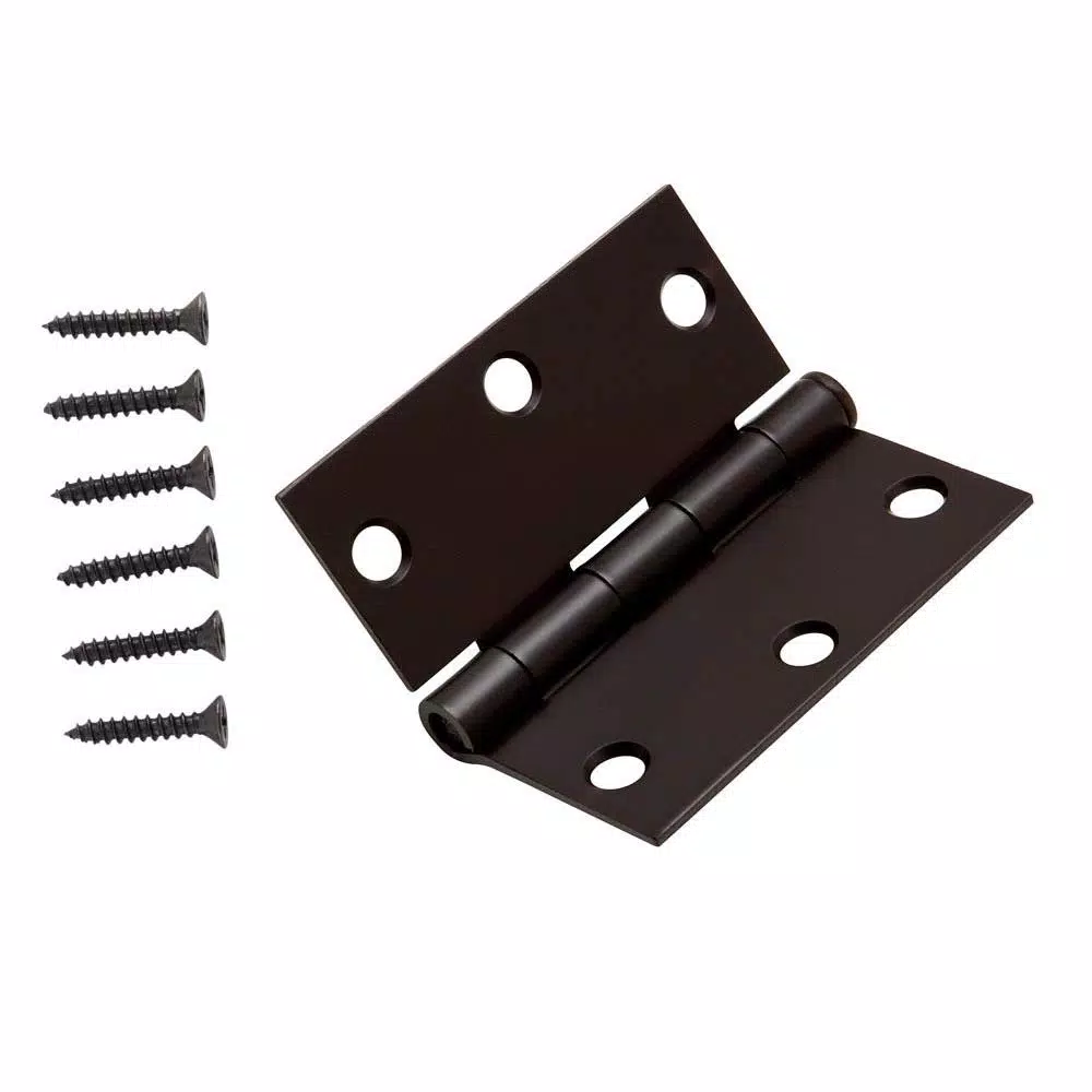 Everbilt 3-1/2 in. Matte Black Square Corner Smooth Action Door Hinge, 3-Pack