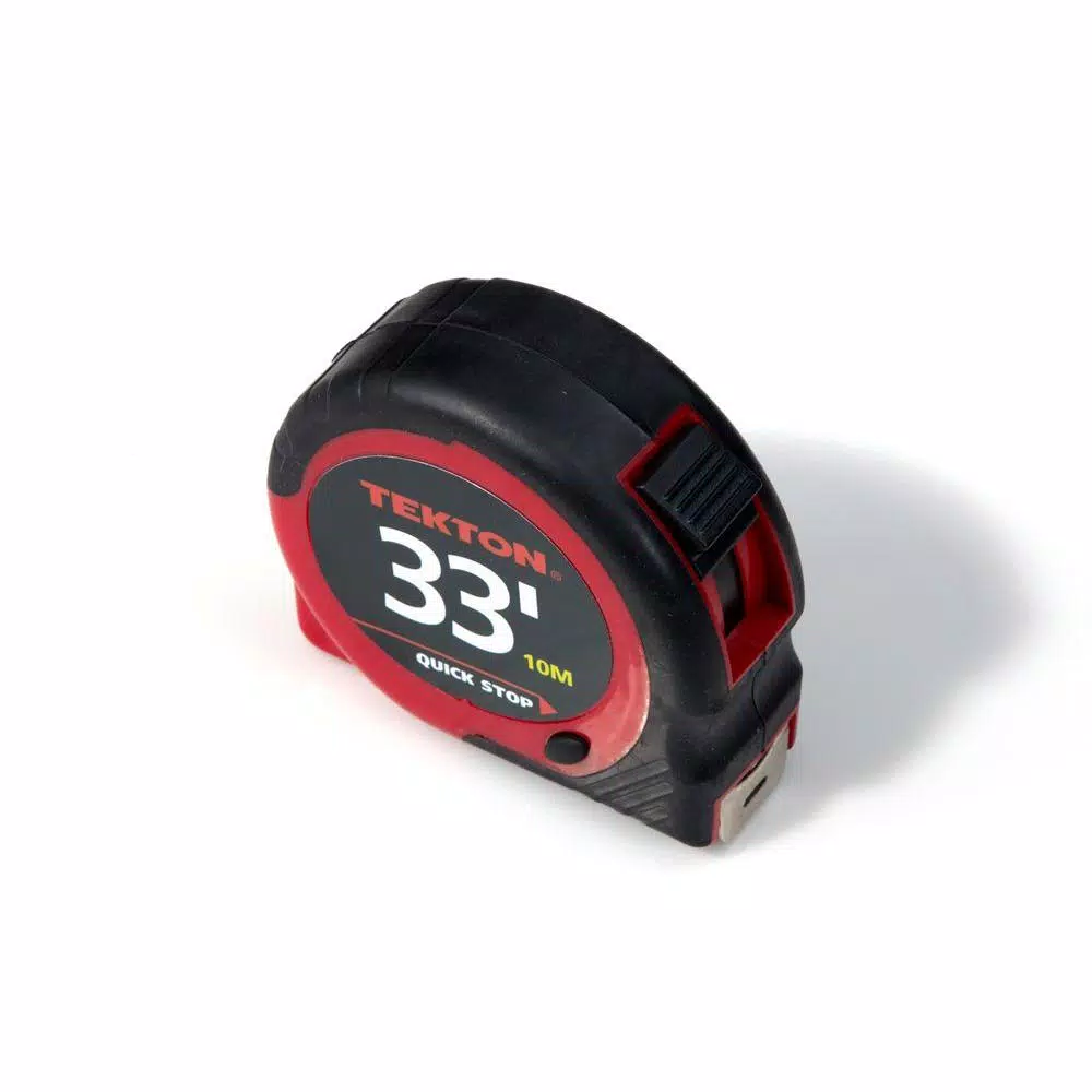 TEKTON 33 ft. x 1 in. Tape Measure with Impact-Resistant ABS Housing and Non-Slip Rubber Grips