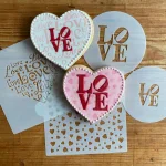 Designer Stencils Love and Scattered Hearts Cookie Stencil Bundle - 4 Pattern Set thumbnail 4