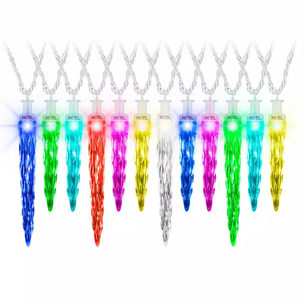 LightShow ColorMotion 24-Light Multi-Color Deluxe LED Icicle Christmas String Lights