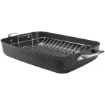 Starfrit Rock Roaster with Rack, 5 Qt. Rectangular Roasting Pan, Black thumbnail 1