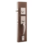 Copper Creek Craftsman Satin Stainless Steel Front Door Handleset with Remi Lever Trim thumbnail 2