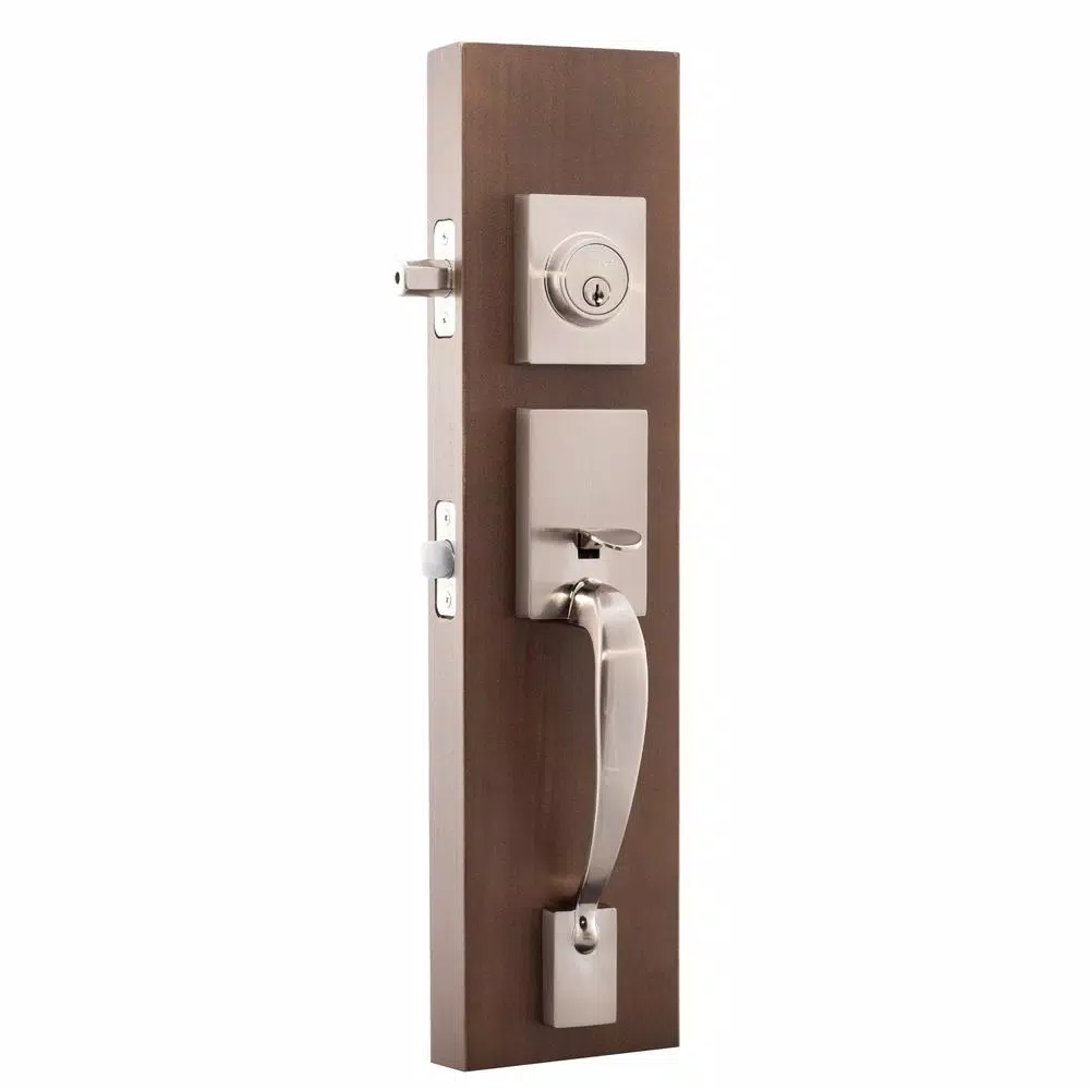 Copper Creek Craftsman Satin Stainless Steel Front Door Handleset with Remi Lever Trim