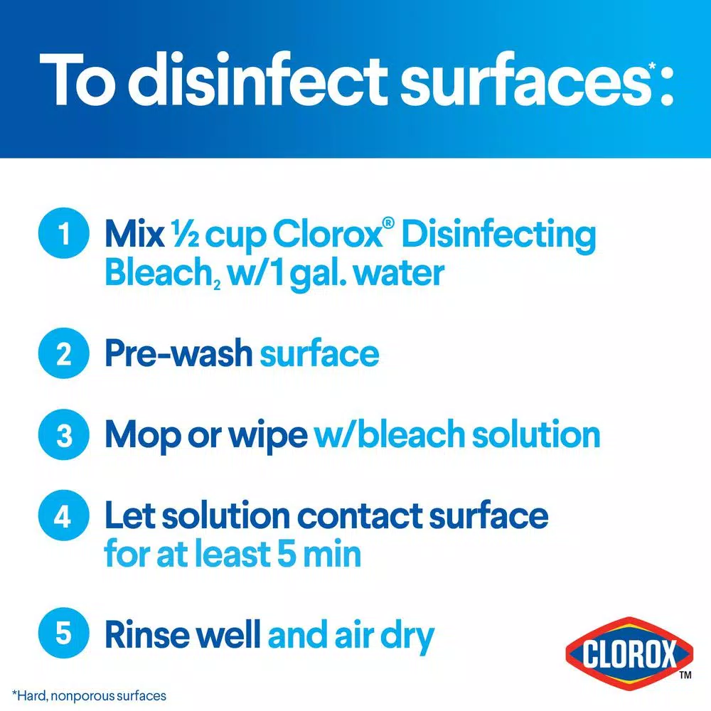 Clorox Disinfecting Bleach Regular Concentrated Liquid, 121 oz (Pack of 3)