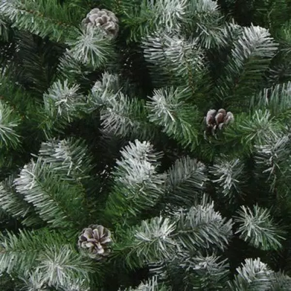 Aleko 7 ft. Unlit Flocked Artificial Christmas Tree with Pine Cones