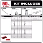 Milwaukee 191-Piece Mechanic Tool Set with Ratcheting Wrenches and FOUR FLAT Sockets thumbnail 9