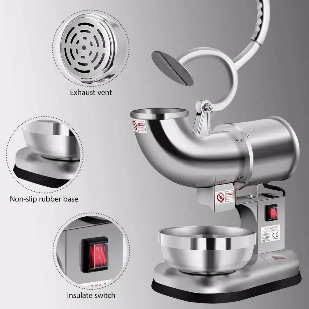 VIVOHOME Electric Ice Crusher and Snow Cone Machine, 250W Stainless Steel Shaver