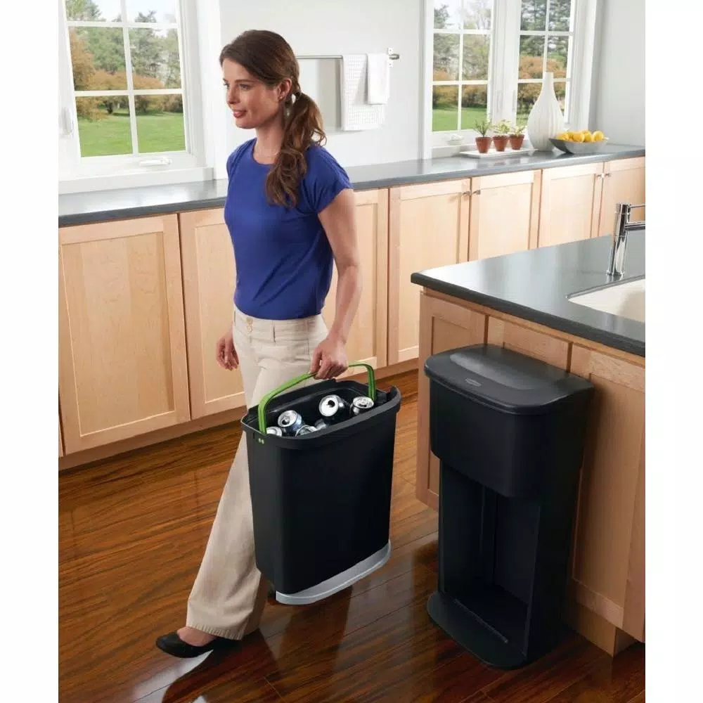 Rubbermaid 13.2 Gallon 2-in-1 Indoor Recycling Bin and Trash Station