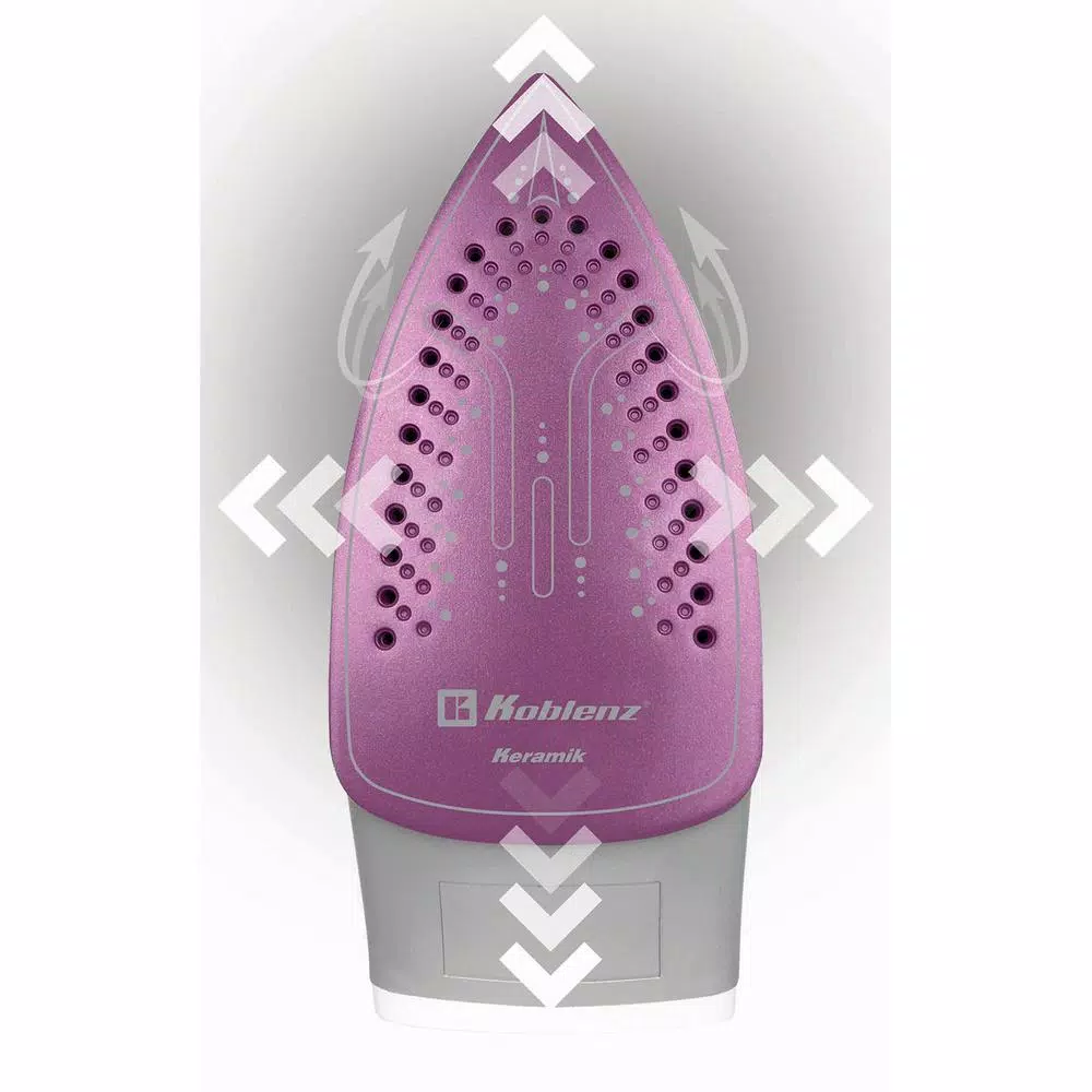 Koblenz Kitchen Magic Collection PKK-350 R Ultra Keramik Steam Iron, Pink