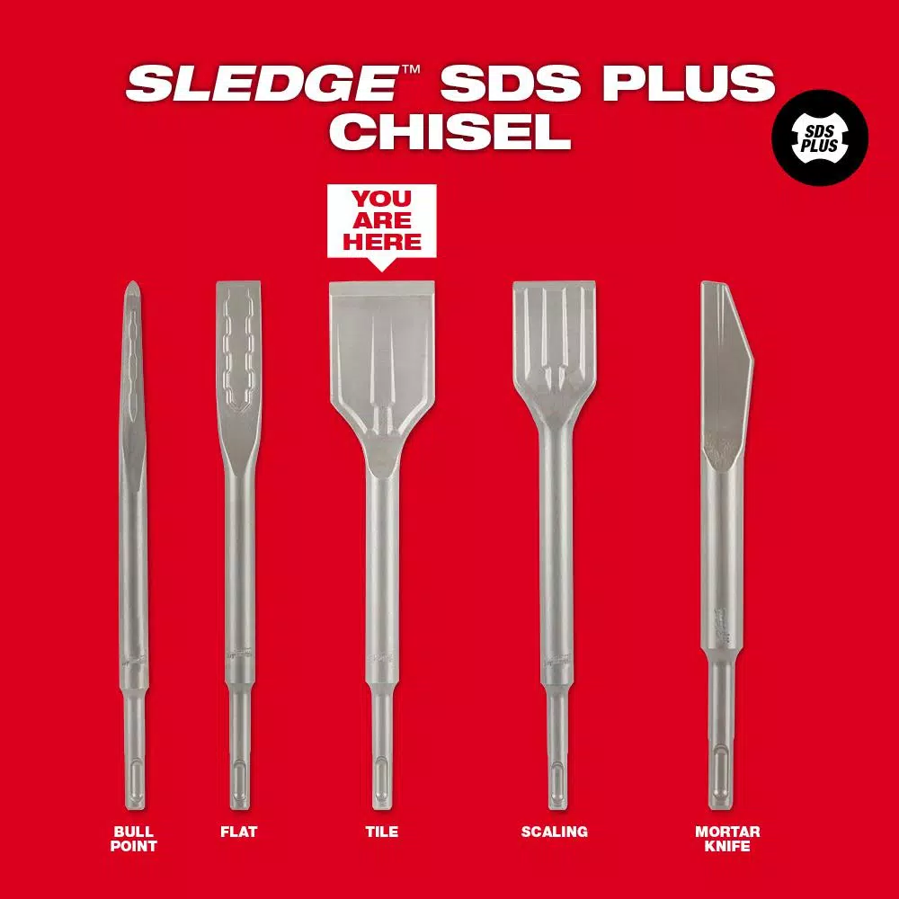 Milwaukee 1-7/8 in. SDS-Plus SLEDGE Steel Tile Chisel
