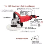 Boyel Living 12 Amp 7 in. Corded Variable Speed Polishing Buffer and Disc Sander with 6 Speed Settings thumbnail 3
