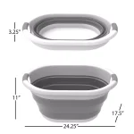 Lavish Home Gray Collapsible Multi-Use Laundry Basket with Comfort Grip Handles thumbnail 3