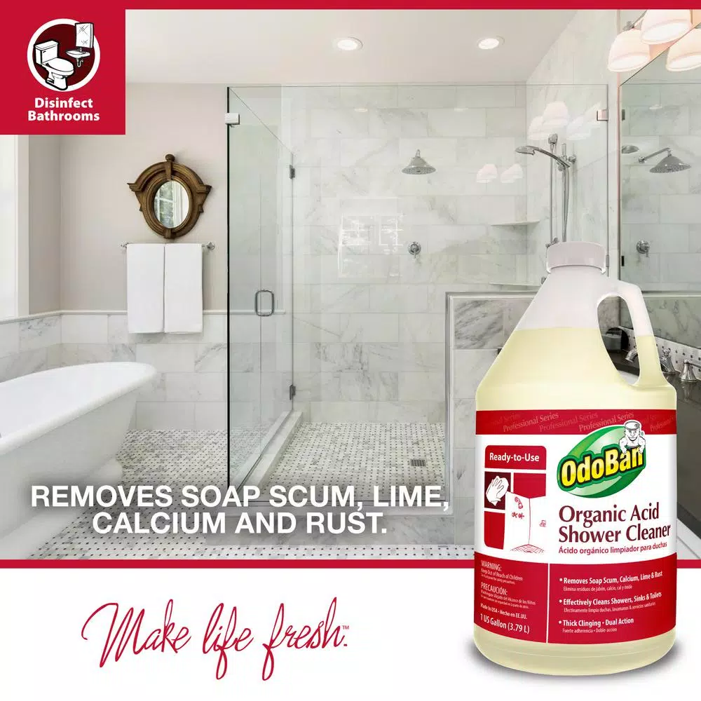 OdoBan Organic Acid Shower Cleaner, 1 Gallon - Hard Water & Soap Scum Remover