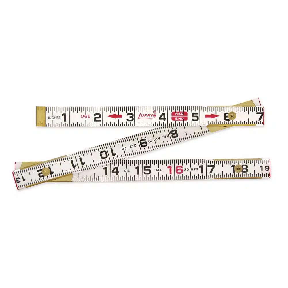 Lufkin 6 ft. Flat Wood Reading Rule with Red End Markings