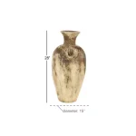 LITTON LANE 28" Distressed Beige and Brown Ceramic Amphora Floor Vase - Farmhouse Style thumbnail 6