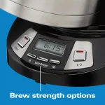Hamilton Beach 8-Cup Programmable Coffee Maker with Thermal Stainless Steel Carafe, Black thumbnail 2