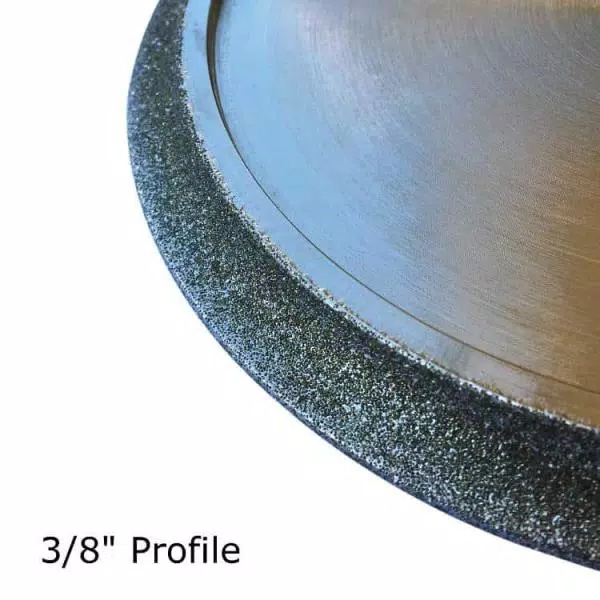 EDiamondTools 7 in. Diamond Profile Wheel, 3/8 in. Demi Bullnose for Masonry, 5/8 in. Arbor for Tile Saws
