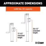 CURT Pipe-Mount Swivel Trailer Jack with Side Handle, 2,000 lbs. Capacity, 10 in. Travel thumbnail 6