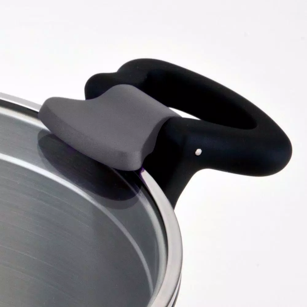 1829 Carl Schmidt Sohn ARON 1.6 qt. Stainless Steel Stock Pot with Glass Lid and Multi-Functional Utensil Holder Knob